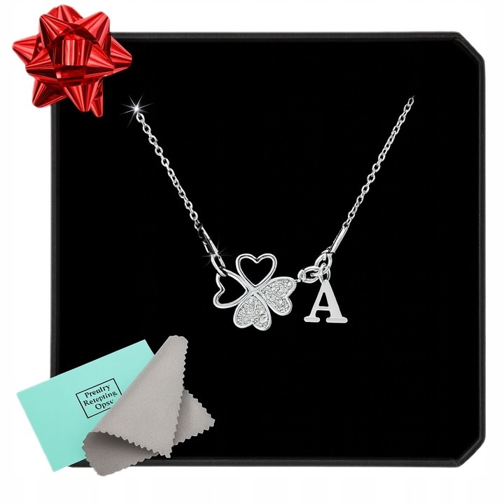 Naszyjnik srebrny z cyrkoniami KONICZYNKA LITERKA łańcuszek srebro 925