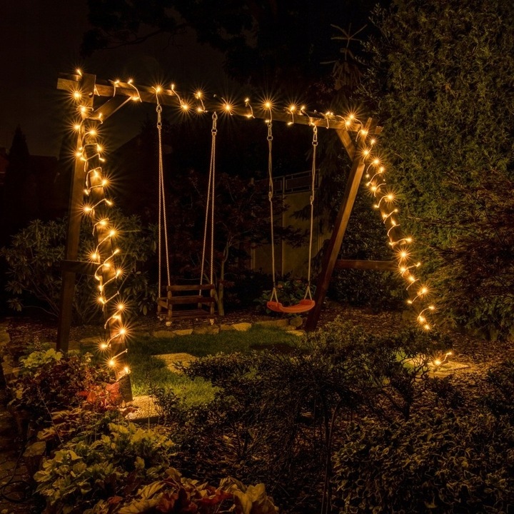 Lampki Choinkowe Led Wewnętrzne Zewnętrzne na Choinkę 300 Led Białe Ciepłe