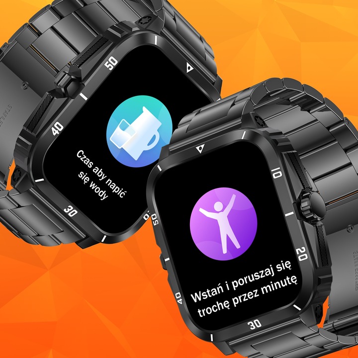 Smartwatch Zegarek Męski Wodooporny PL Menu Rozmowy Smart Watch 3 Paski