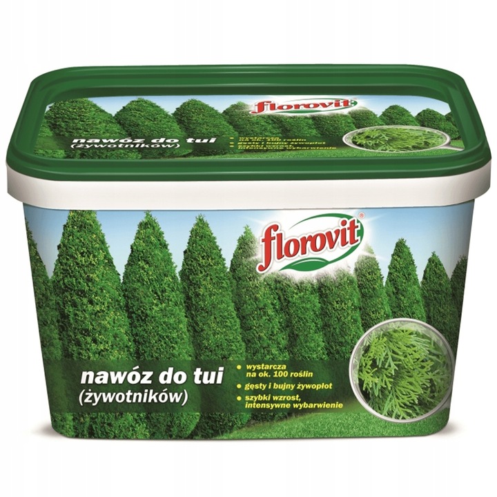 NAWÓZ DO TUI FLOROVIT 4kg POD TUJE TUJI ŻYWOTNIKÓW IGLAKÓW WYDAJNY