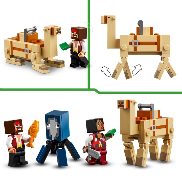 LEGO Minecraft 21259 Rejs Statkiem Pirackim Kałamarnica Wielbłąd 2x Pirat
