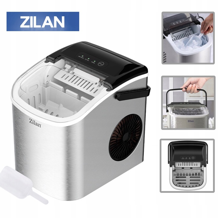 Kostkarka do lodu Zilan ICE MAKER 15KG srebrny/szary 95 W