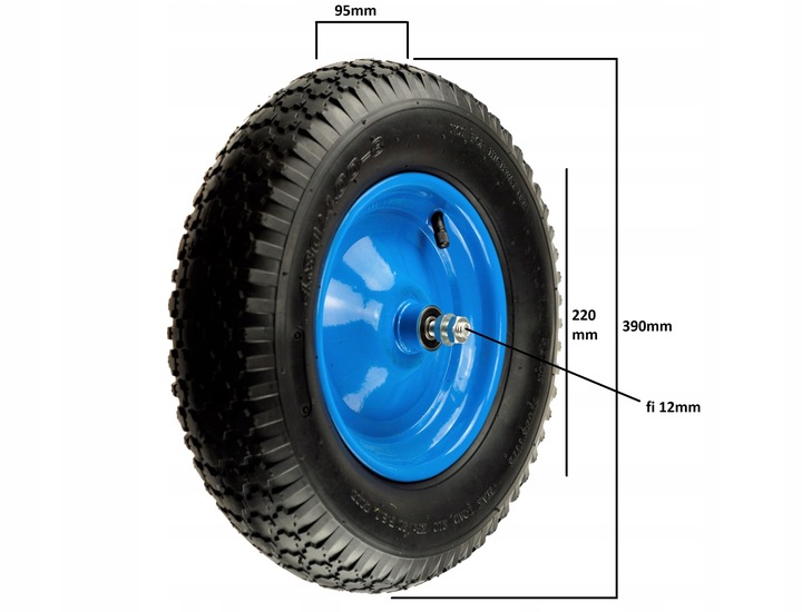 KOŁO KÓŁKO DO TACZEK 4.00-8 2PR SUPER MOCNE + ośka