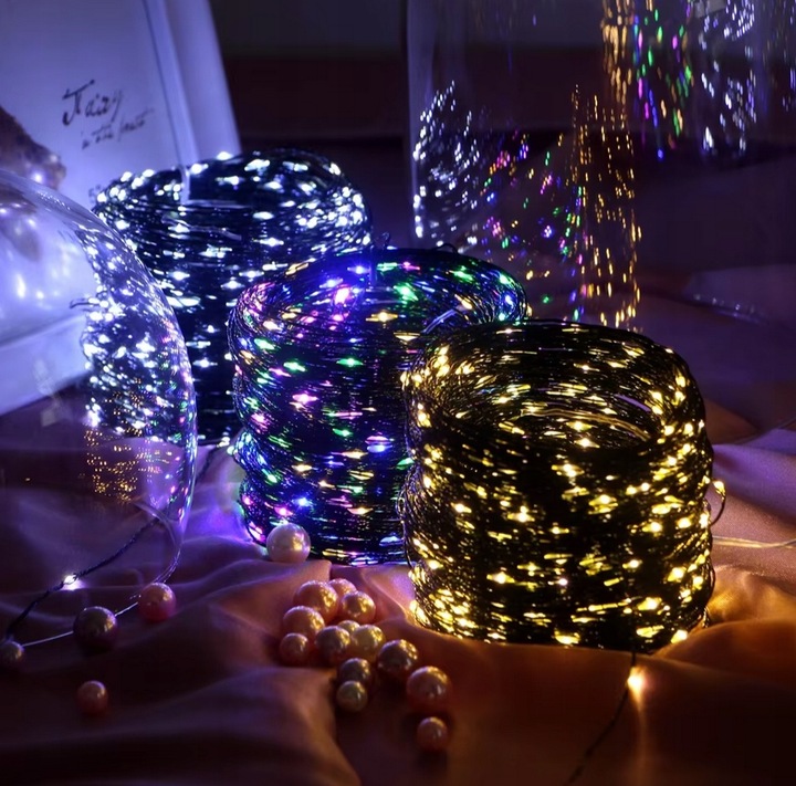 Lampki druciki mikro 500LED 50 METRÓW NA ZIELONYM KABLU