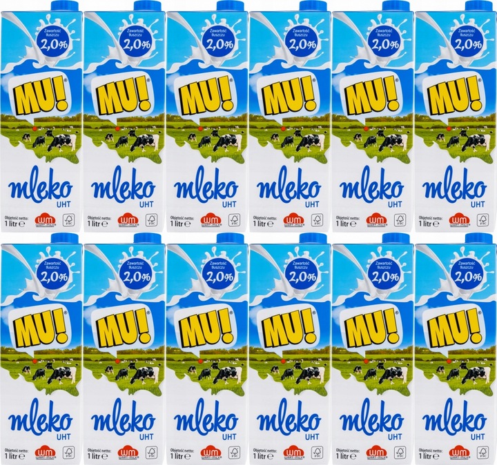 Mleko UHT Wart-Milk MU! 2% 1l x12