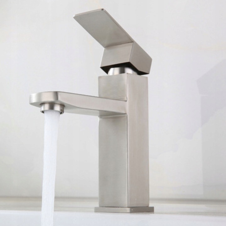 BATERIA ŁAZIENKOWA STOJĄCA UMYWALKOWA KRAN DO UMYWALKI ZLEWU CHROMOWA NISKA