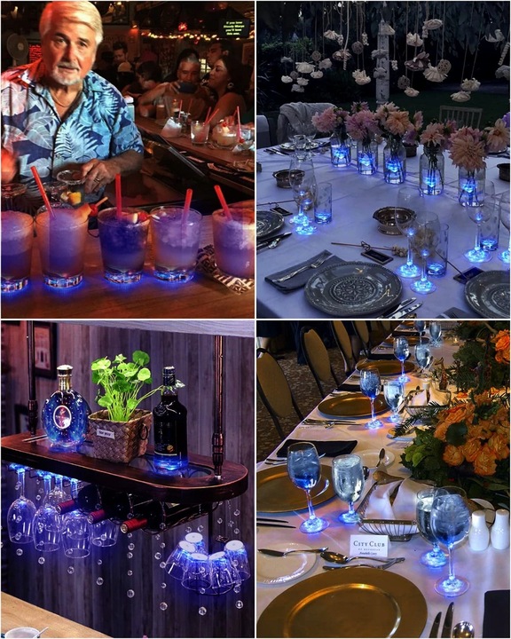 PODSTAWKI LED pod szklanki ZESTAW 10 szt PODKŁADKI dekoracja świąteczna