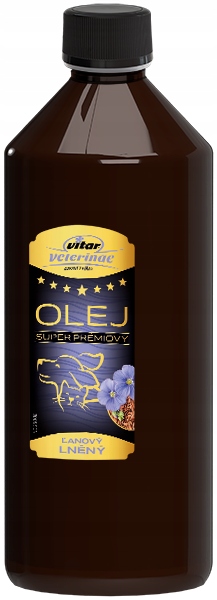 VITAR Veterinae Olej Lniany 1000 ml - lśniąca sierść, doskonałe źródło