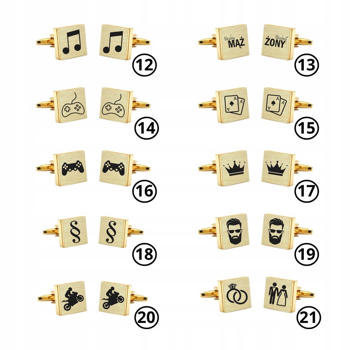 Spinki do mankietów koszuli z własną grafiką tekstem z grawerem na prezent