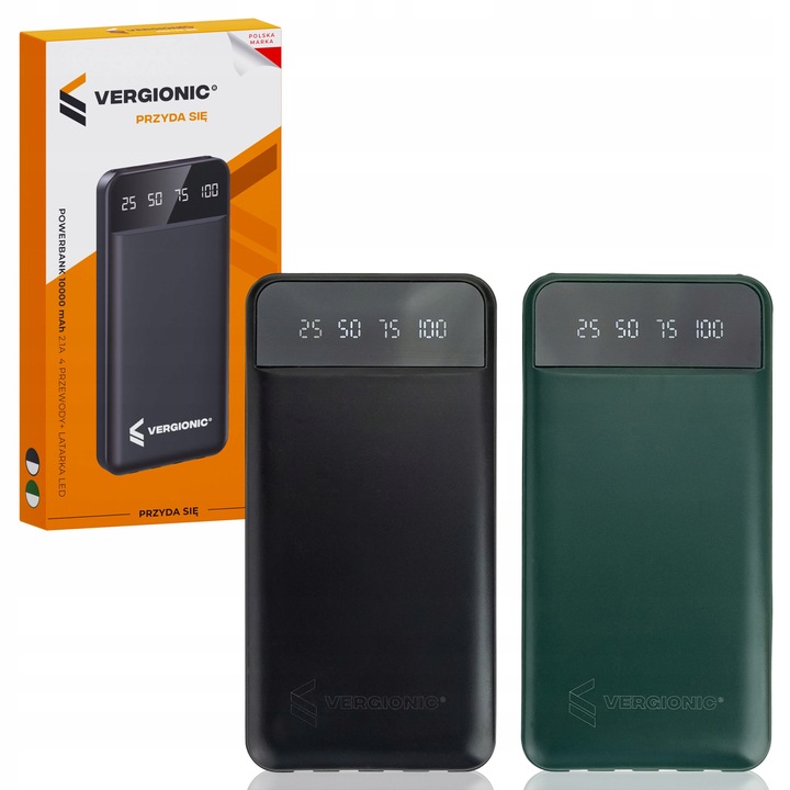 Powerbank 10000 mAh POWER BANK z latarką lightning, microUSB, USB-C, USB