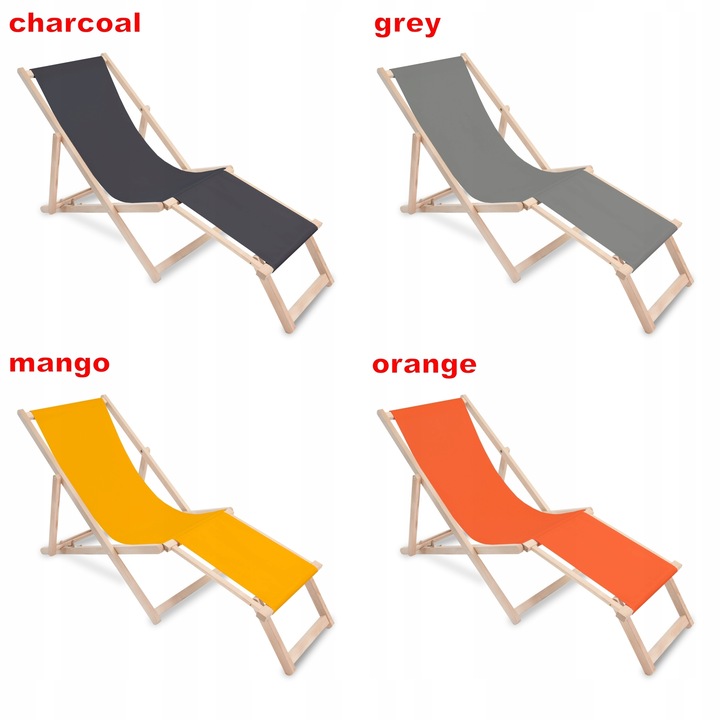 Leżak Drewniany z Podnóżkiem na Balkon Taras Ogród Plażę Nadruk Wzory Mix