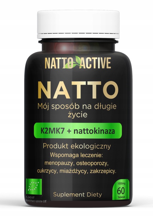 Natto Active witamina K2 MK-7 Nattokinase w 60 ekologicznych tabletkach
