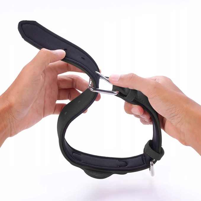 Obroża dla psa Mi Tag Lokalizator AirTag iOS Apple iPhone iPod roz.L Czarna