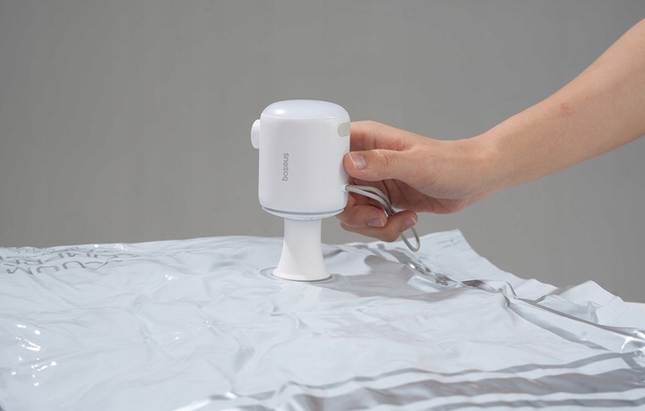 Baseus Mini Kompresor Przenośna Pompka Lampka LED USB-C 230L/min 3500kPA