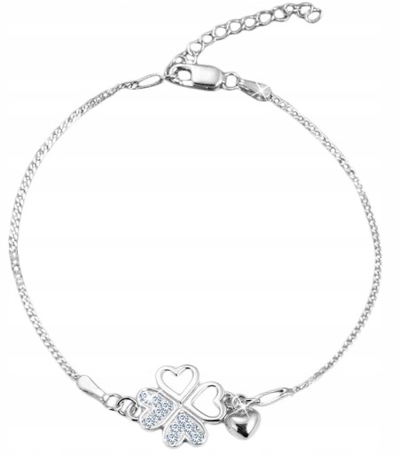 SREBRNA BRANSOLETKA DAMSKA KONICZYNKA SREBRO 925 NA WALENTYNKI ORYGINALNA