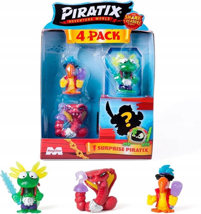 PIRATIX seria 2 SHARK TREASURE ZESTAW 4 FIGUREK MagicBox EFEKT KRYSZTAŁU
