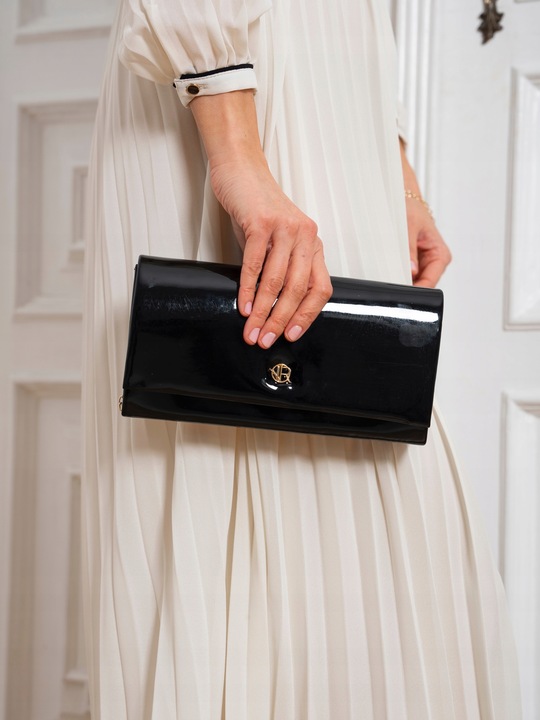 Damska torebka wizytowa kopertówka Rovicky elegancka z łańcuszkiem na ramię