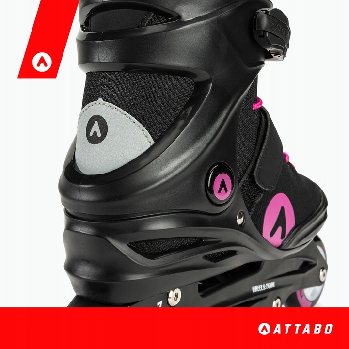 Rolki damskie ATTABO Cyclone 38 Czarne Rekreacyjne ABEC-7 Koła 76mm 82A PU