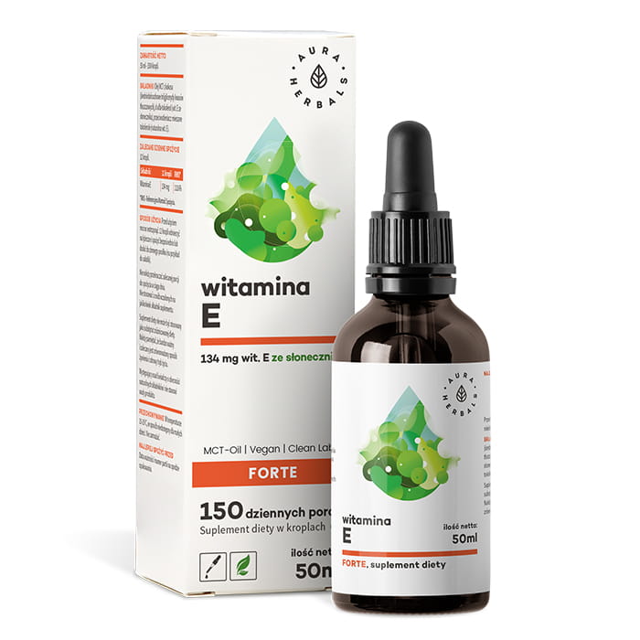 AURA HERBALS Witamina E 200 IU FORTE, MCT, krople 50 ml