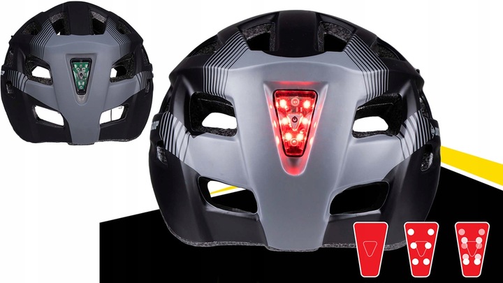 DUNLOP KASK na rower ostrzegawcze światło LED rozmiar M regulowany