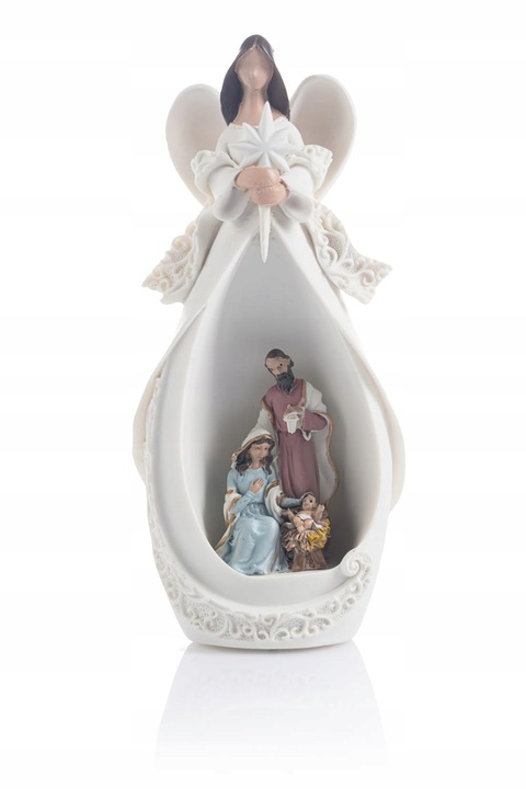 Anioł aniołek SZOPKA bożonarodzeniowa LED ŚWIĘTA Rodzina prezent Upominek