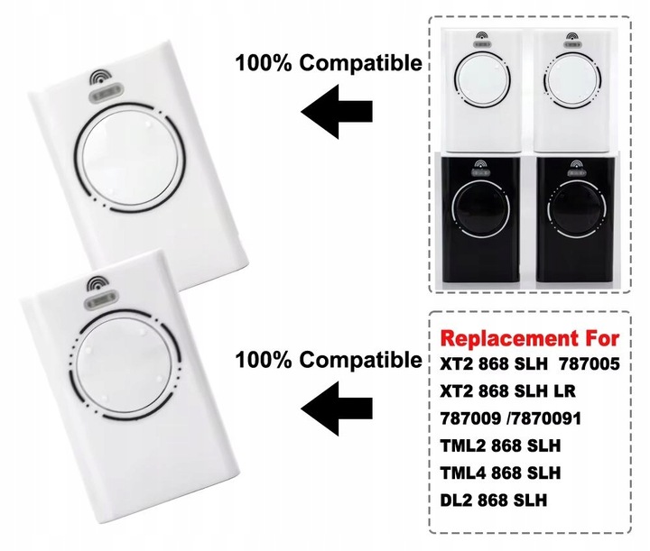 PILOT DO FAAC XT2 868 MHZ SLH LR BIAŁY HQ DO BRAMY GARAŻU SZLABANU 2 Kanały