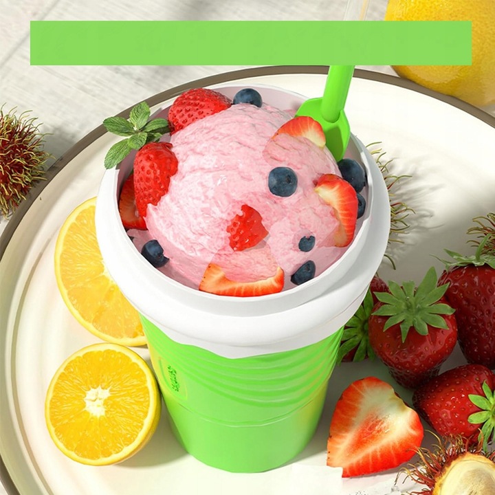 KUBEK DO ROBIENIA SLUSHY LODÓW SORBETÓW WYCISKANY NA BREJĘ SMOOTHIE 500ML