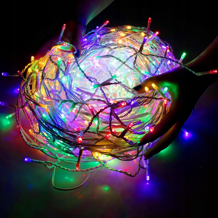 KURTYNA GIRLANDA SOPLE LAMPKI 500 LED 22,5M MULTIKOLOR + FLASH OŚWIETLENIE