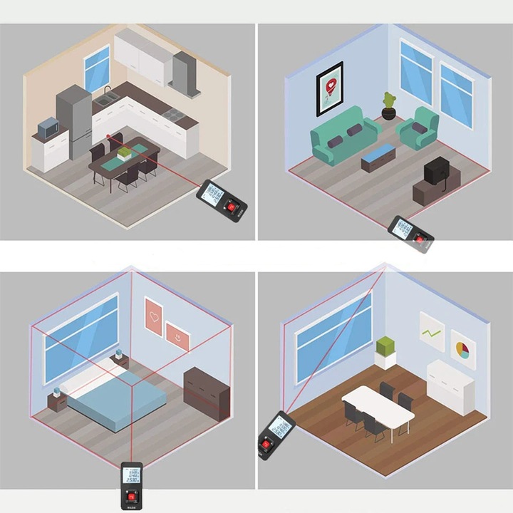 Dalmierz HILDA HD-S50 50M Miernik Odległości Cyfrowy Laserowy Akumulatorowy