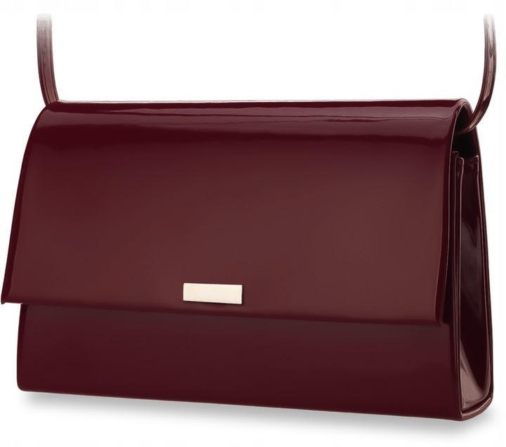 Kopertówka Elegancka Wieczorowa Torebka Wesele Wizytowa Na Ramię Burgundowa