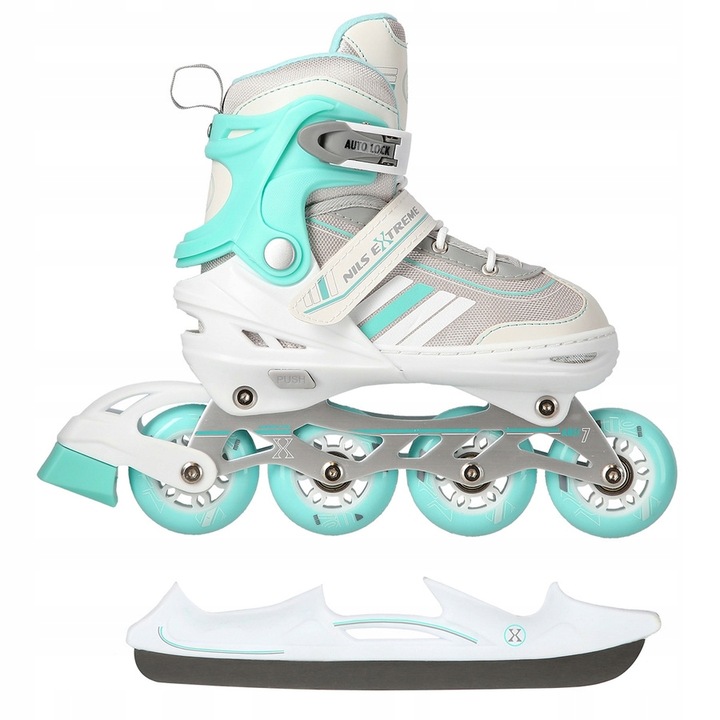 NILS 2w1 Łyżworolki Rolki Regulowane Łyżwy Hokejowe Damskie
