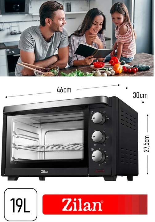 PIEKARNIK ELEKTRYCZNY 19L TERMOOBIEG+GRILL