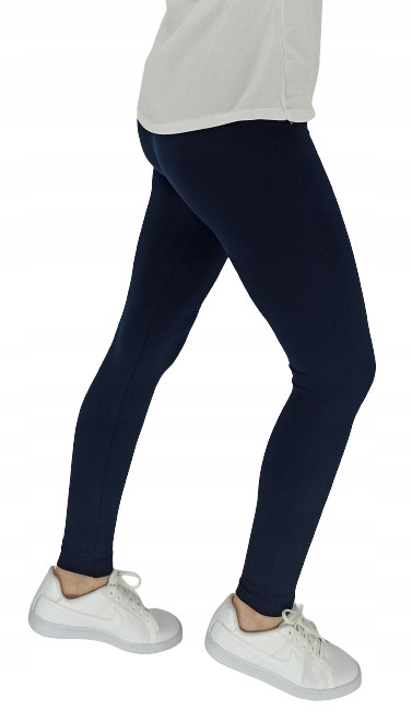 LEGINSY damskie GRANATOWY OCIEPLANE BEZSZWOWE