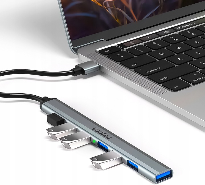 HUB USB 3.0 Rozdzielacz Rozgałęźnik 7 Portów 7x USB Slim 7w1 Smukły Vootec