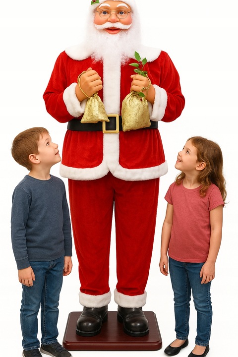 OGROMNY MIKOŁAJ 180cm FIGURA TAŃCZY ŚPIEW OZDOBA BOŻE NARODZENIE ŚWIĄTECZNA