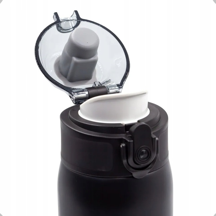 KUBEK TERMICZNY TERMOS DO KAWY HERBATY 500ML BUTELKA CZARNO-BIAŁA