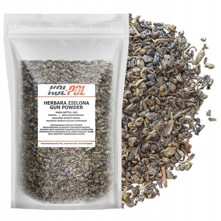 HERBATA ZIELONA GUNPOWDER 1kg Liściasta naturalna