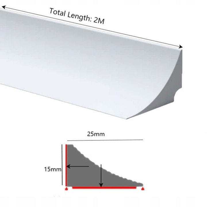 2M SAMOPRZYLEPNA LISTWA ZATRZYMUJĄCA WODĘ DO WANNY, LISTWA WYKOŃCZENIOWA