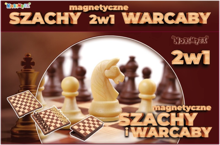 SZACHY WARCABY MAGNETYCZNE KLASYCZNE 2W1 GRA LOGICZNA