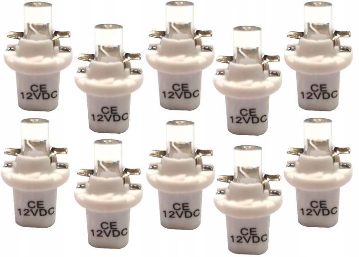 ŻARÓWKA BIAŁA LED B8.5D 12V T5 R5 10 SZTUK