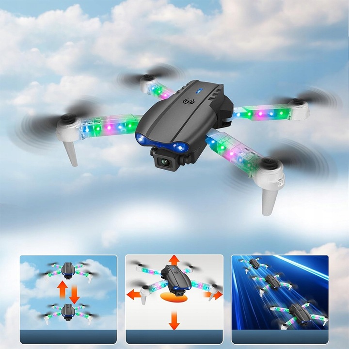 DRON Z PODWÓJNE KAMERY E99D DLA DZIECI TRANSMISJA WIFI +2 BATERIE ZESTAW