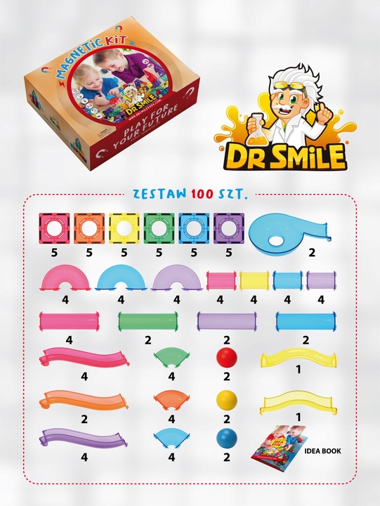 Dr Smile Idealny prezent klocki magnetyczne 100szt
