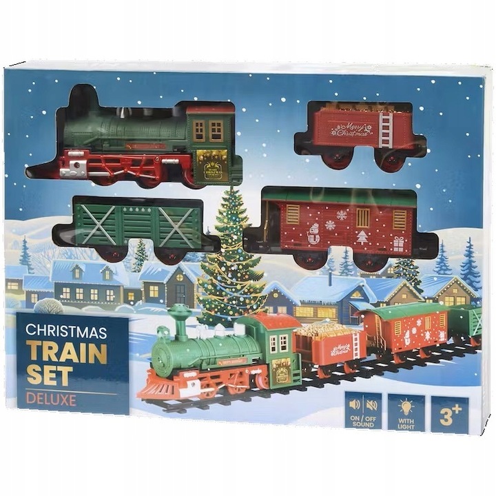 POCIĄG Kolejka Delux z oświetleniem dźwiękiem ŚWIĄTECZNA