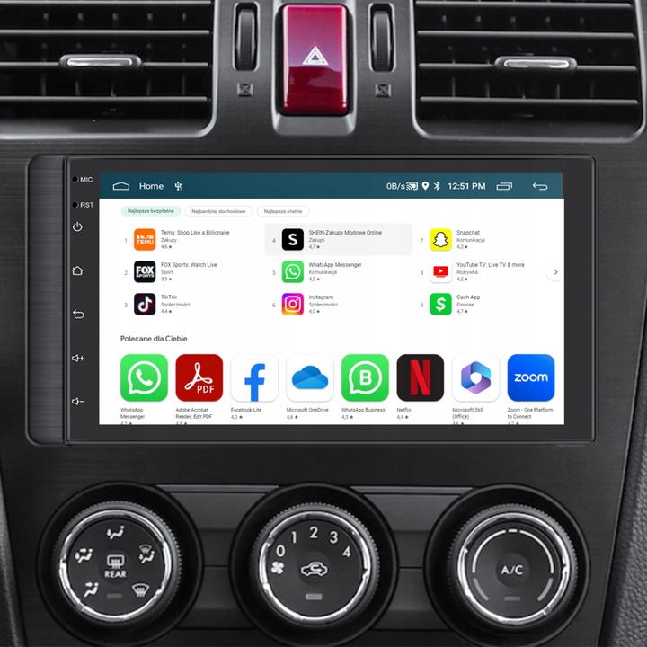 RADIO SAMOCHODOWE 2 DIN 4GB/64GB ANDROID AUTO CARPLAY ANDROID 13 RDS DSP 7"