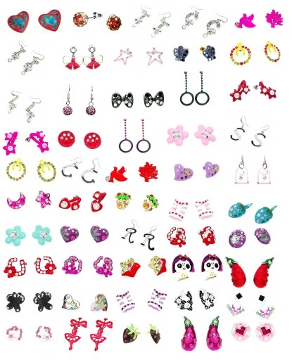 Zestaw kolczyków mix wzorów i kolorów 50 par