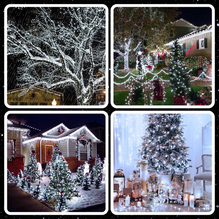 LAMPKI CHOINKOWE 1000LED 68m ZEWNĘTRZNE WEWNĘTRZNE BIAŁE ZIMNE ŚWIĄTECZNE