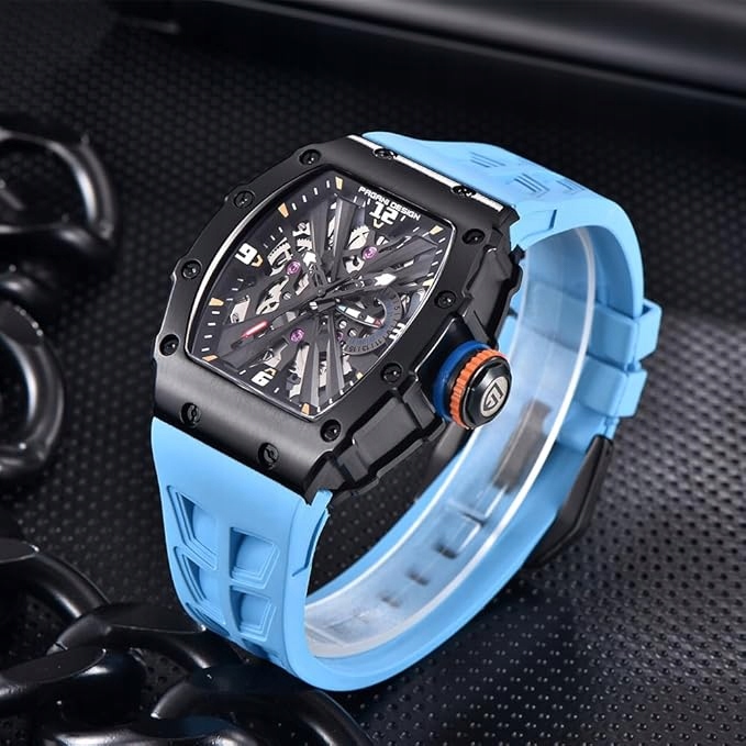 ZEGAREK MĘSKI PAGANI NIEBIESKI KWARCOWY SZKŁO SZAFIROWE ANALOGOWY PD-1738