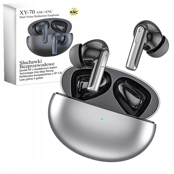 SŁUCHAWKI BEZPRZEWODOWE DOUSZNE ANC + ENC XY-70 DWA MIKROFONY WODOODPORNE
