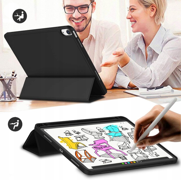 ETUI POKROWIEC CZARNY DO APPLE IPAD AIR 5 10.9'' 2022 A2589 A2591 A2588