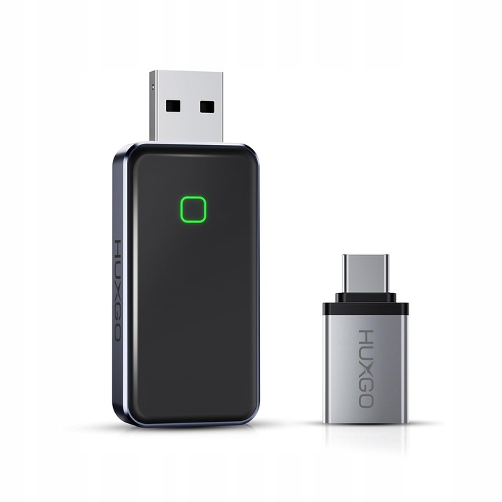HUXGO bezprzewodowy adapter samochodowy 2w1 do Apple CarPlay i Android Auto